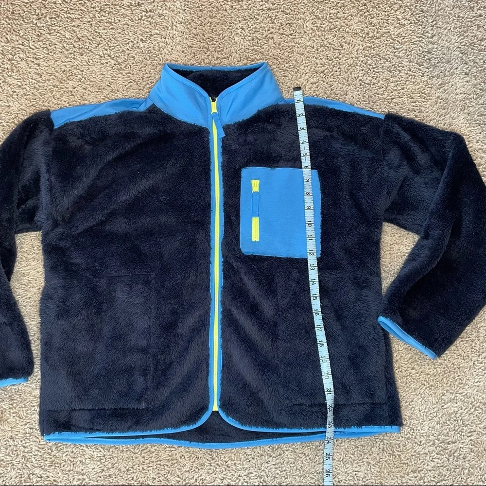 J Crew Superplush Sherpa Full-Zip Jacket Navy Blue Size Medium - Picture 9 of 12